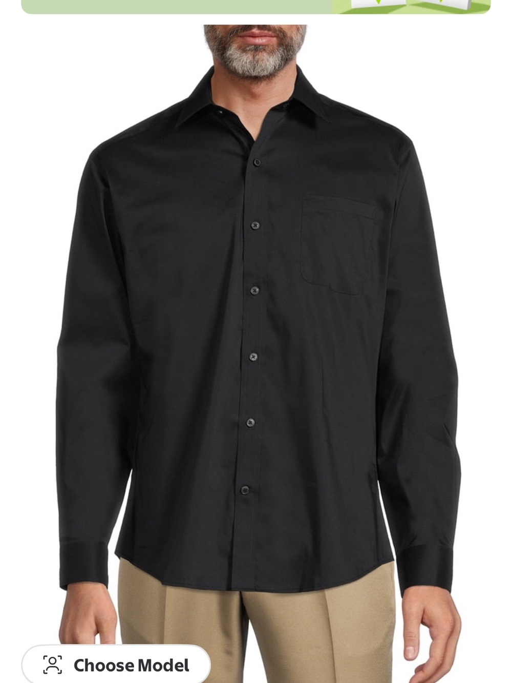 George Men’s Classic Fit Black Long-Sleeve Dress Shirt - XL